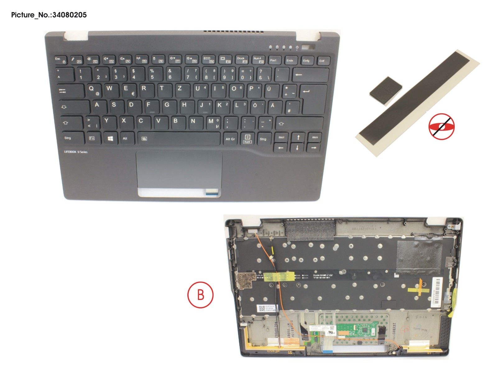 UPPER ASSY INCL. KB GERMAN W/ 4G ANT. UPPER ASSY INCL. KB GERMAN W/ 4G ANT.