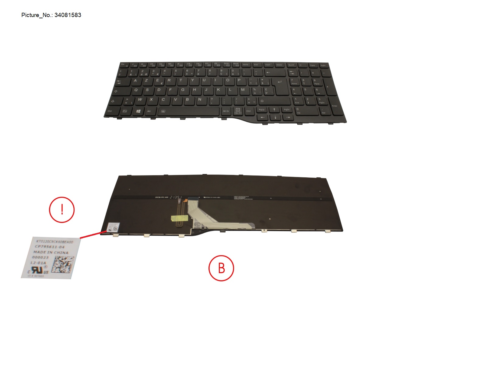 KEYBOARD BLACK W/ BL BELGIUM KEYBOARD BLACK W/ BL BELGIUM