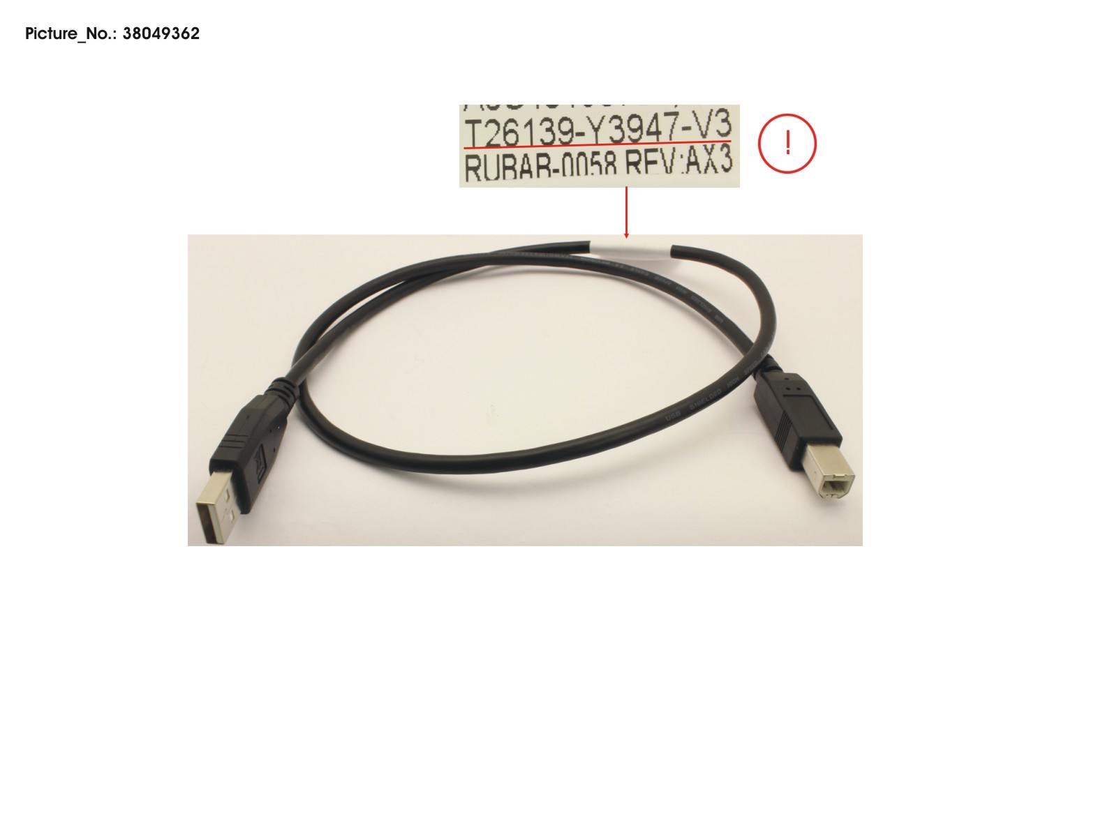 CABLE USB A - USB B 600