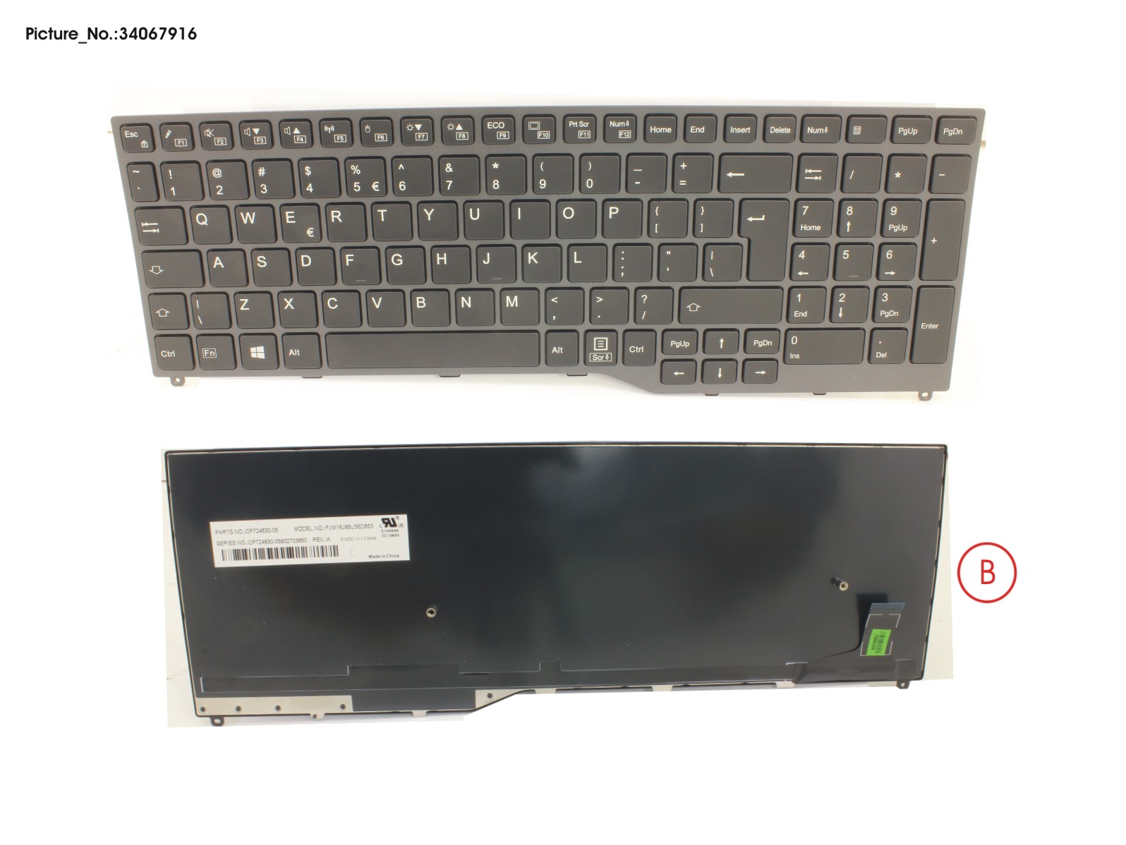 FUJITSU KEYBOARD 10KEY BLACK W/O TS US FUJITSU KEYBOARD 10KEY BLACK W/O TS US