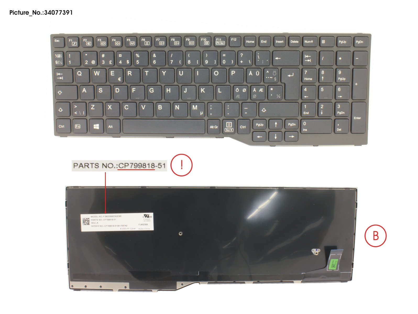 FUJITSU KEYBOARD NORDIC (BLACK)