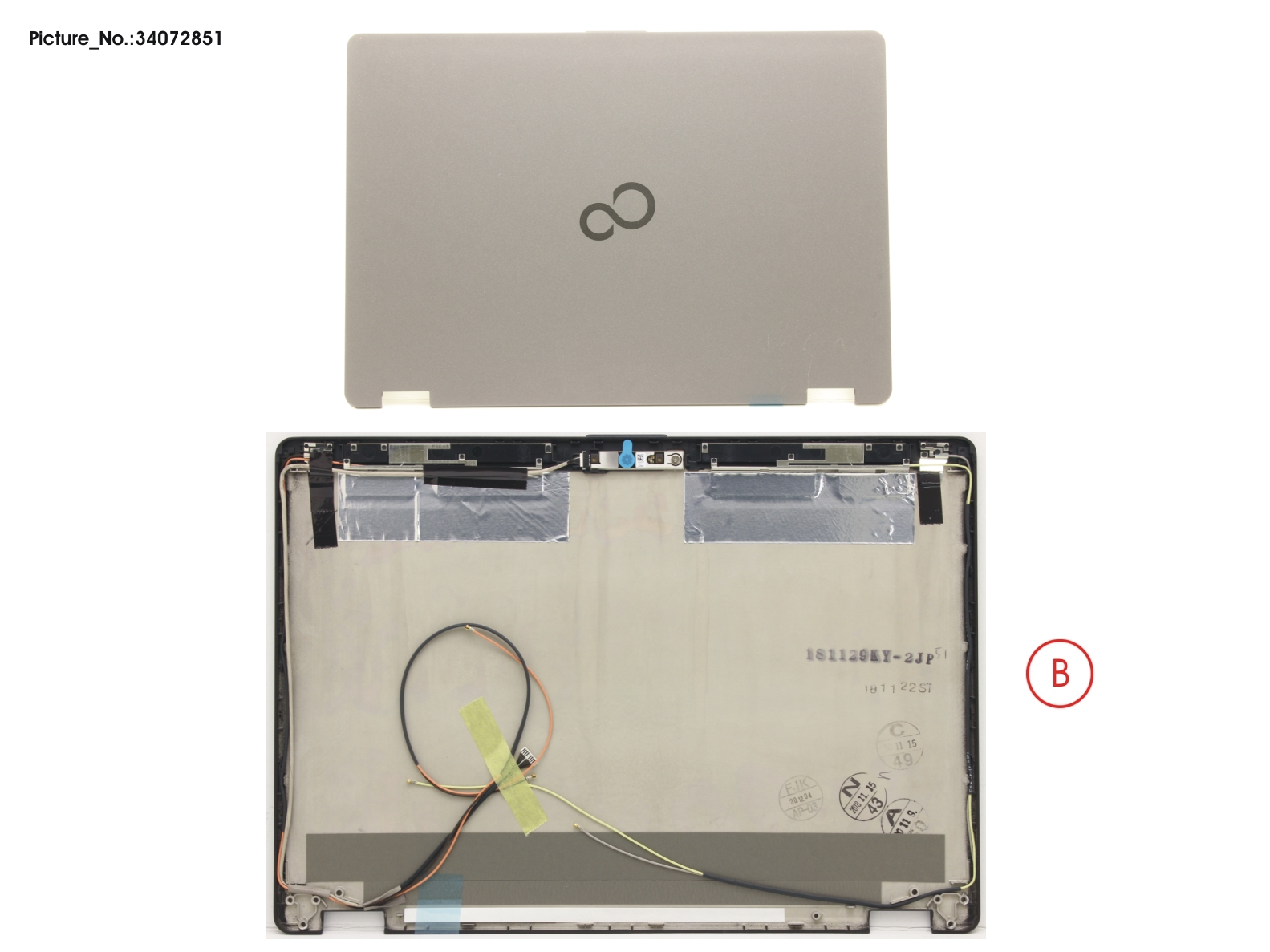 LCD BACK COVER ASSY (FHD) W/ CAM/MIC