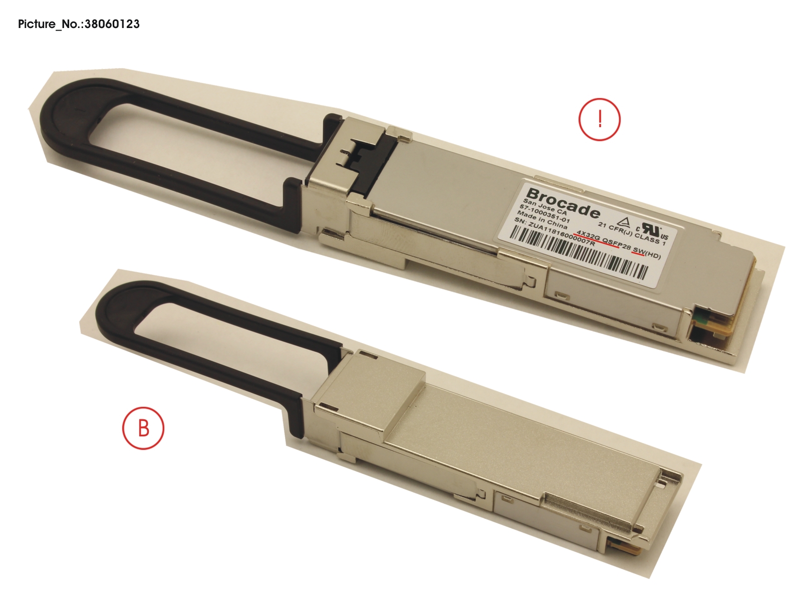 QSFP,SWL,4X32G WITH BREAKOUT,1-PK