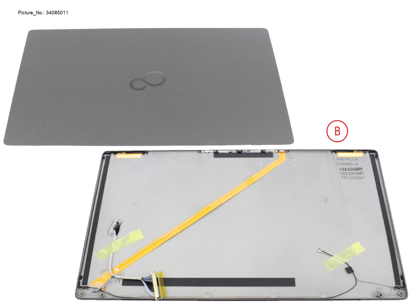 LCD BACK COVER BK W/HELLO W/WLAN W/TOUCH