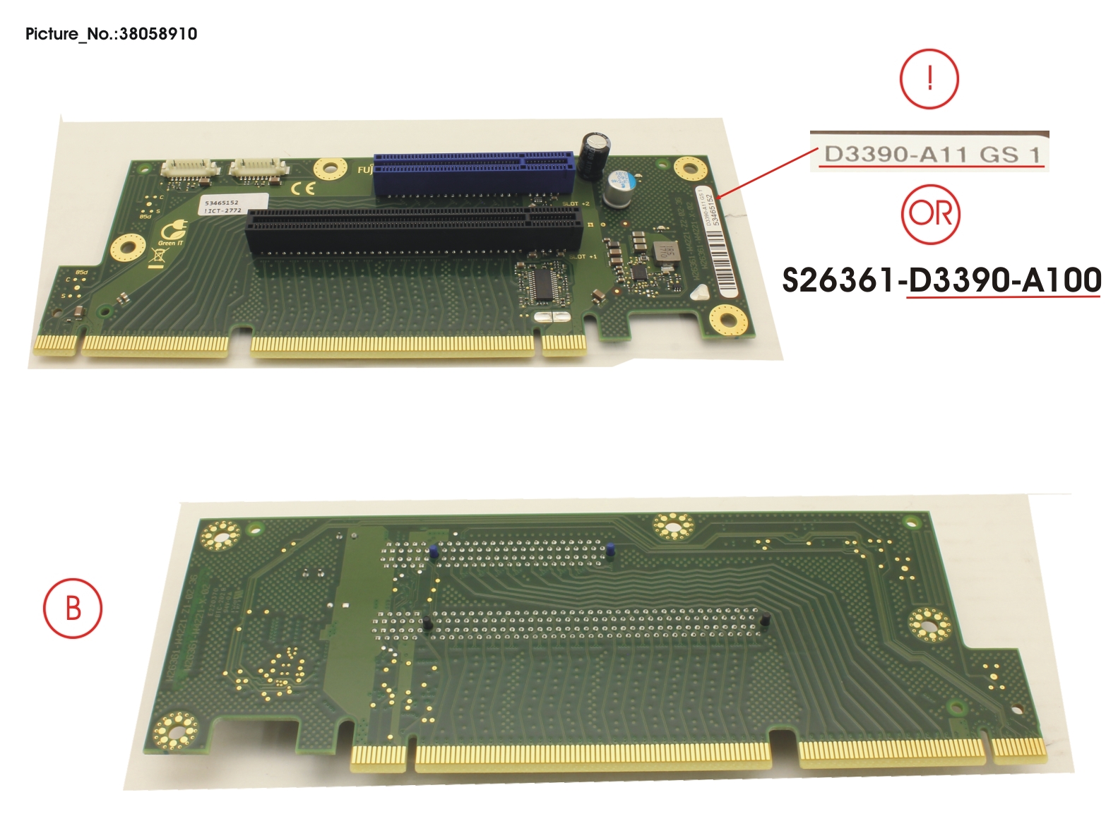 FUJITSU RISER1X16/8 D3390 FUJITSU RISER1X16/8 D3390