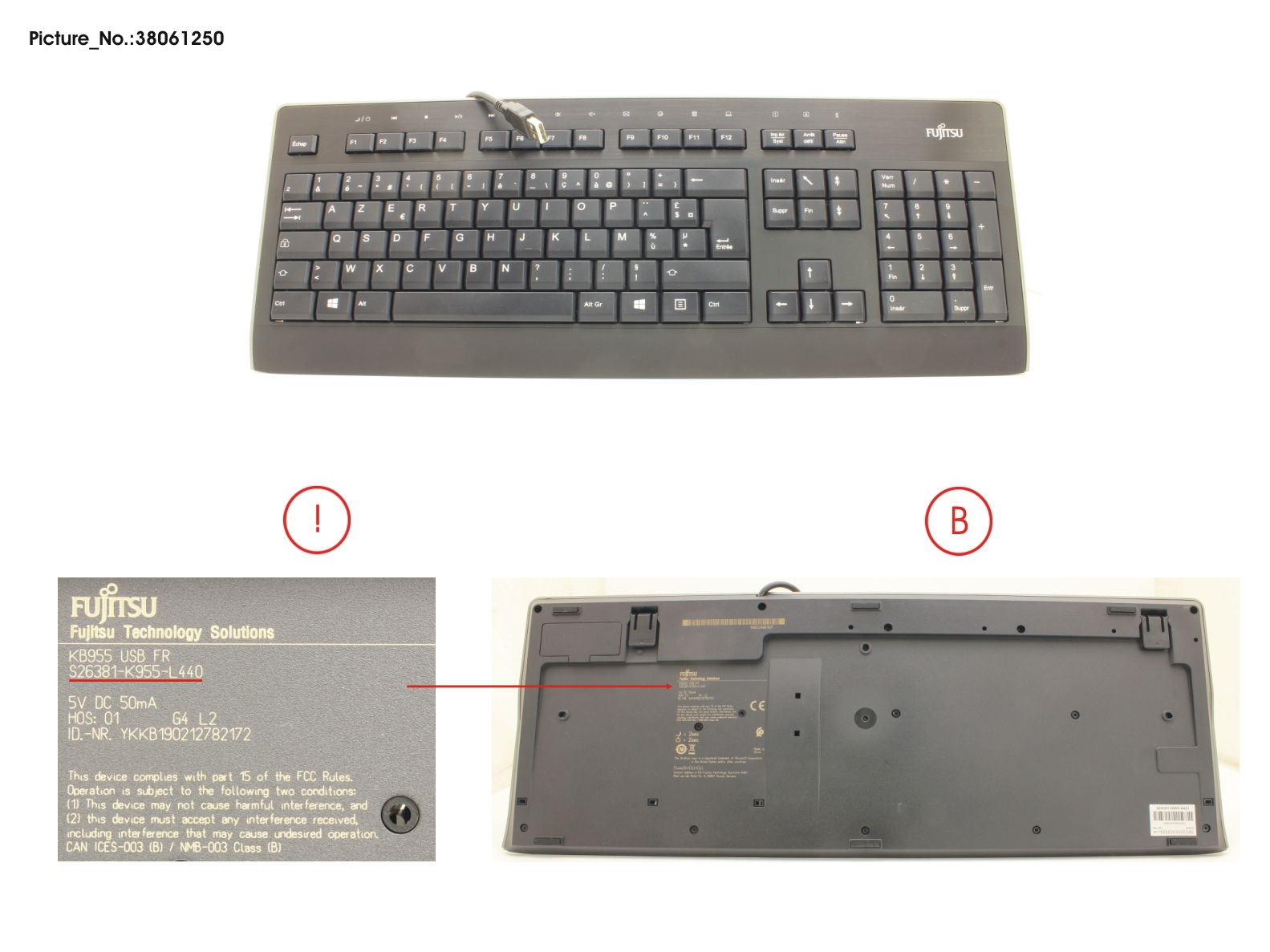 FUJITSU KEYBOARD KB955 USB FR