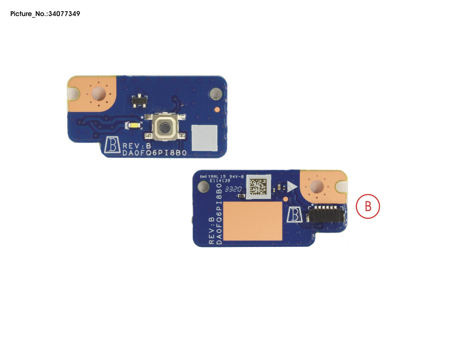 FUJITSU SUB BOARD, POWER BUTTON