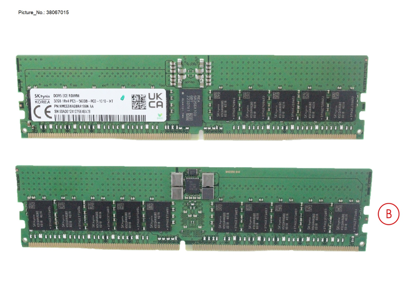 32GB (1X32GB) 1RX4 DDR5-5600 R ECC 32GB (1X32GB) 1RX4 DDR5-5600 R ECC