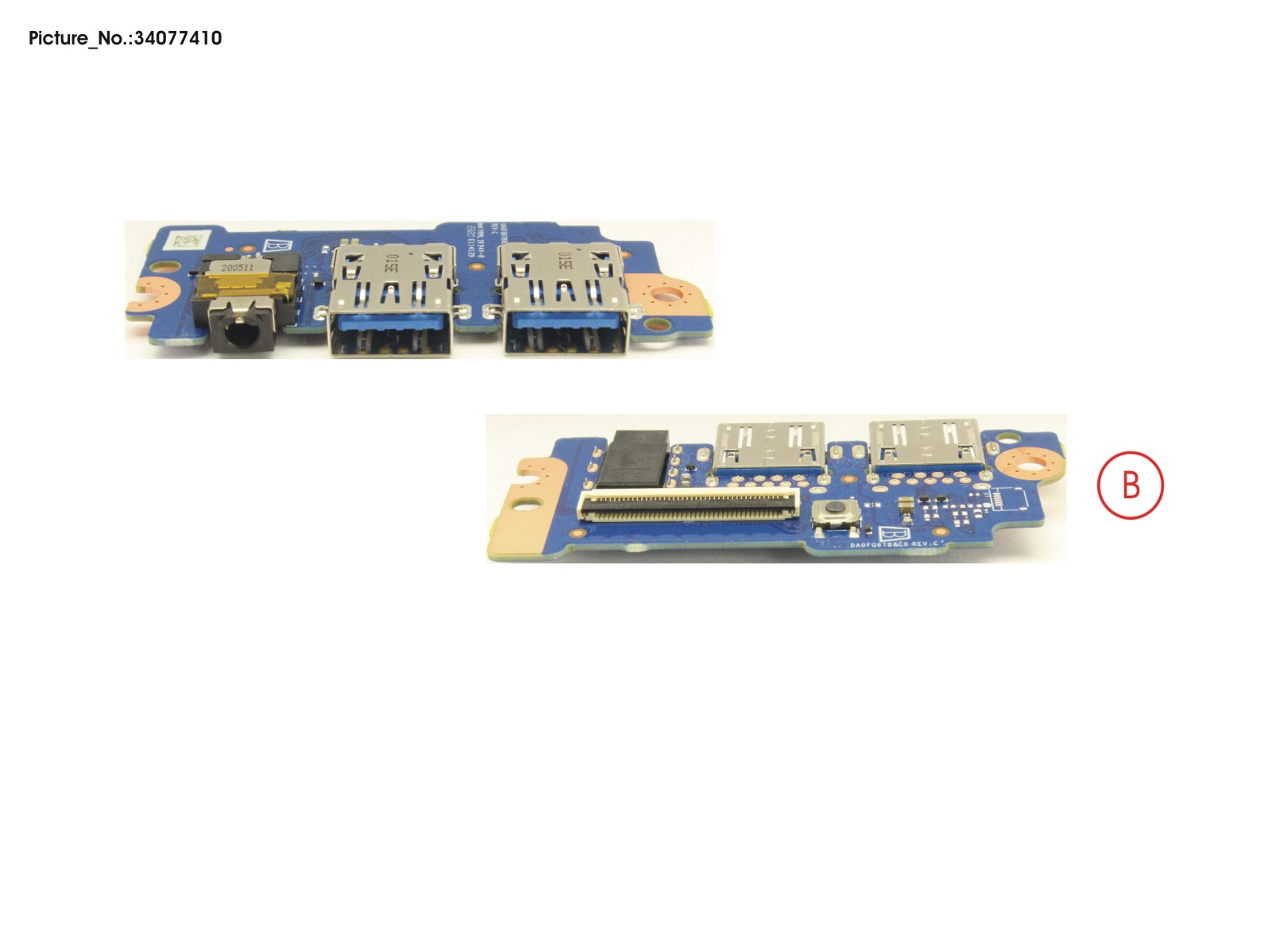 SUB BOARD, USB/AUDIO W/O FP