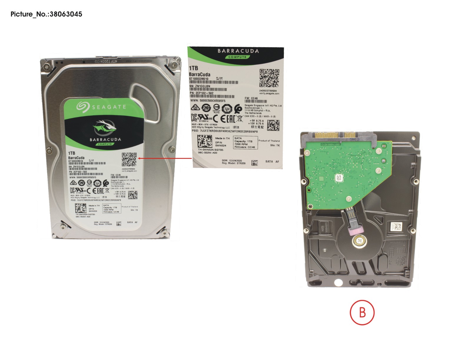 HD SATA 6G 1TB 7.2K NO  HOT PL 3.5 ECO