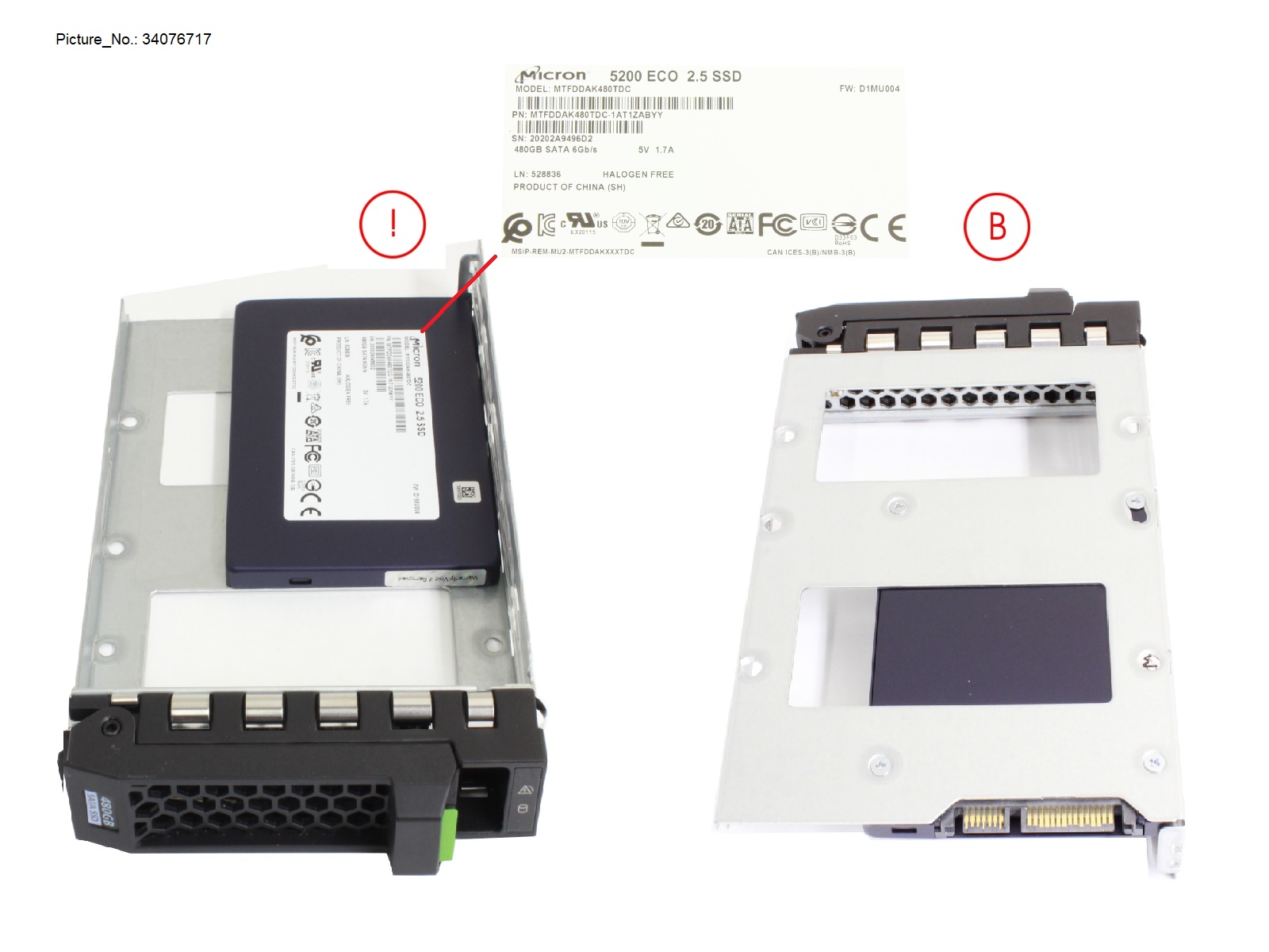 SSD SATA 6G 480GB READ-INT. 3.5 H-P EP