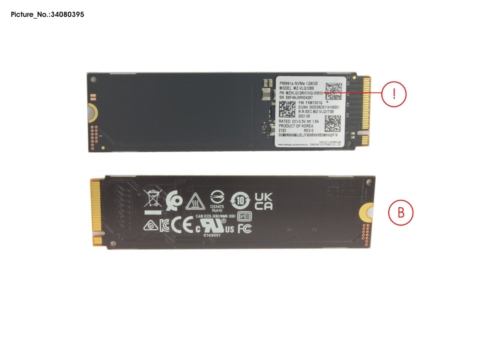 SSD PCIE M.2 2280 128GB PM991A