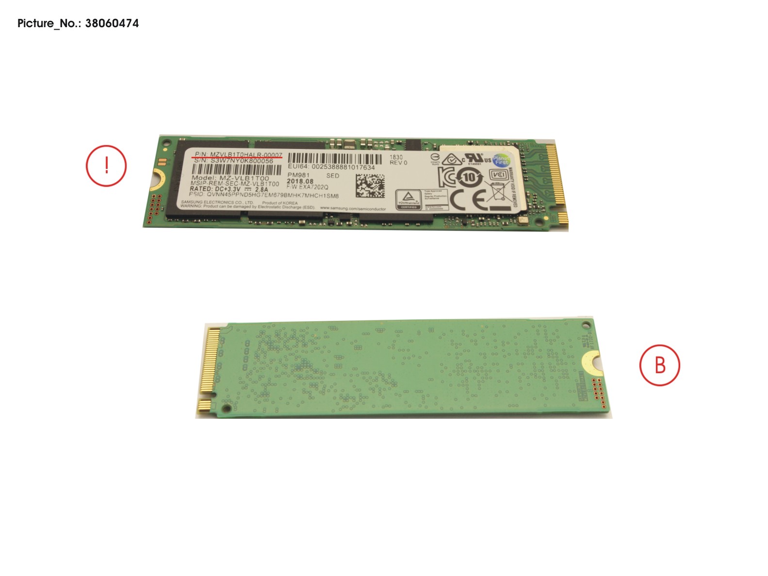 SSD PCIE M.2 2280 1TB PM981 (OPAL)