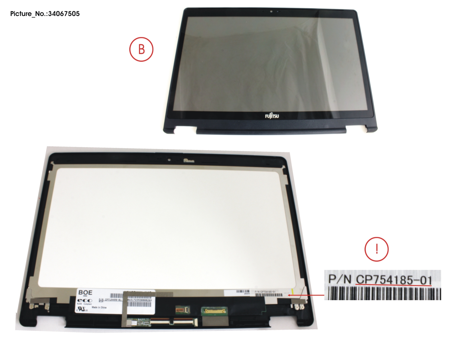 LCD ASSY HD, G INCL.TOUCHPANEL