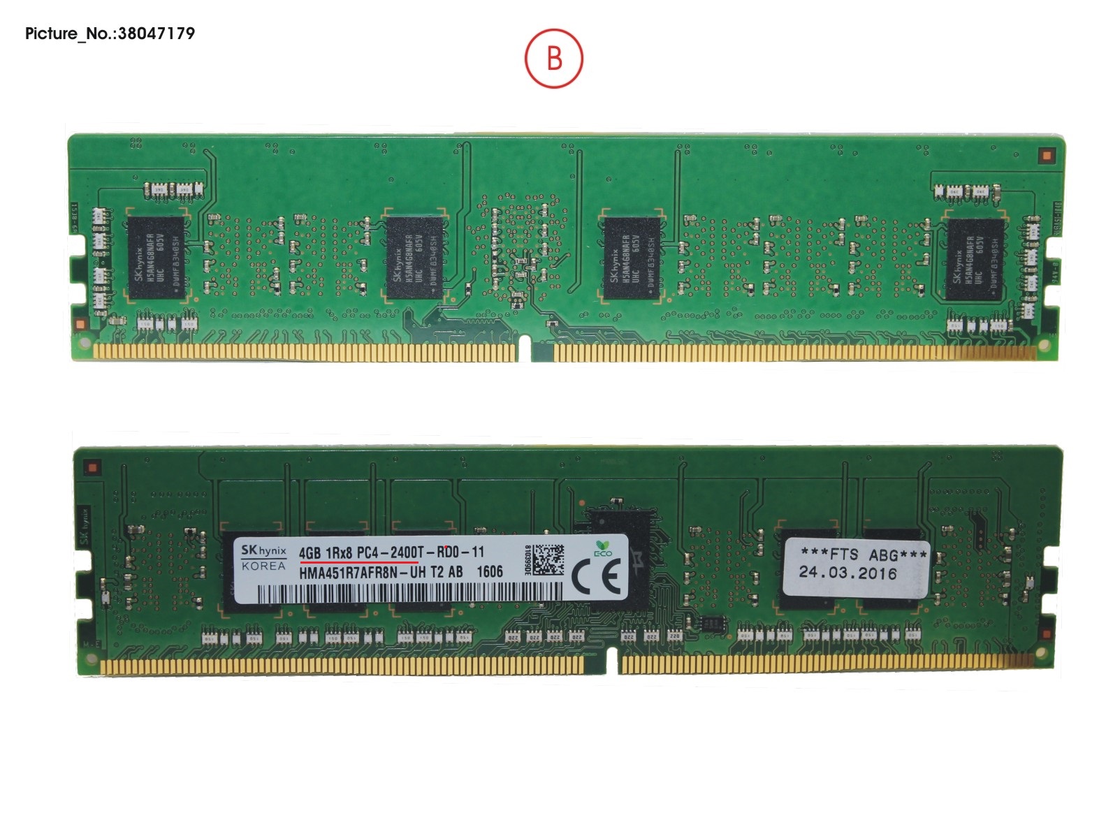 4GB (1X4GB) 1RX8 DDR4-2400 R ECC