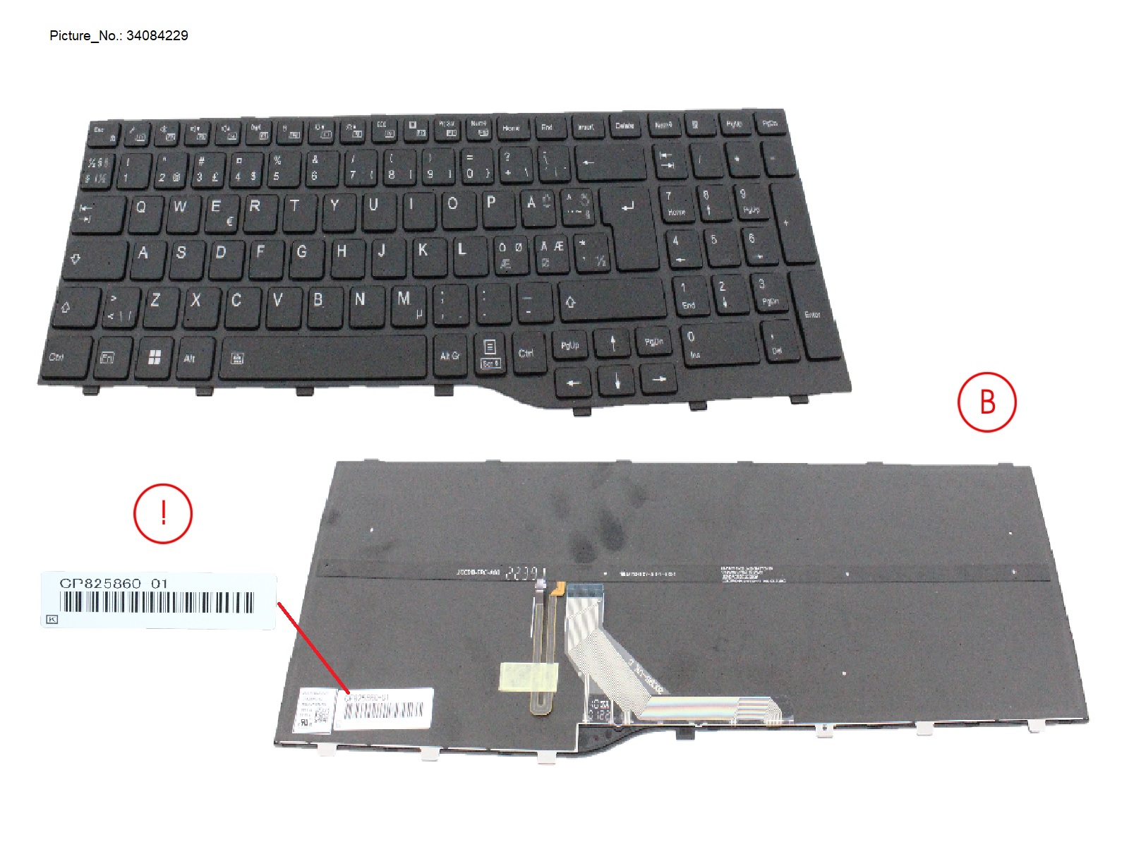 KEYBOARD BLACK W/ BL NORDIC WIN10&11