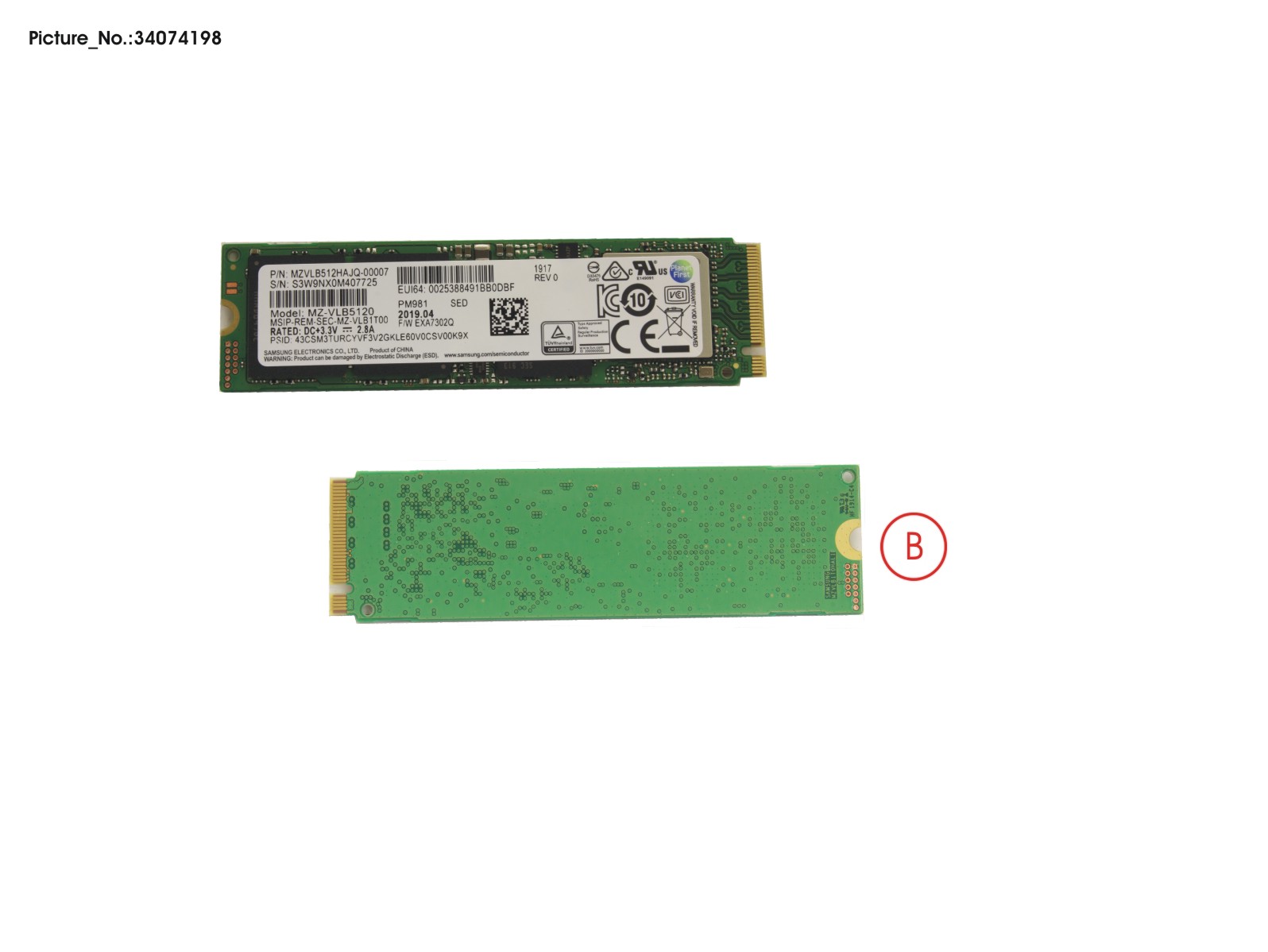 SSD PCIE M.2 2280 PM981 512GB(FDE)