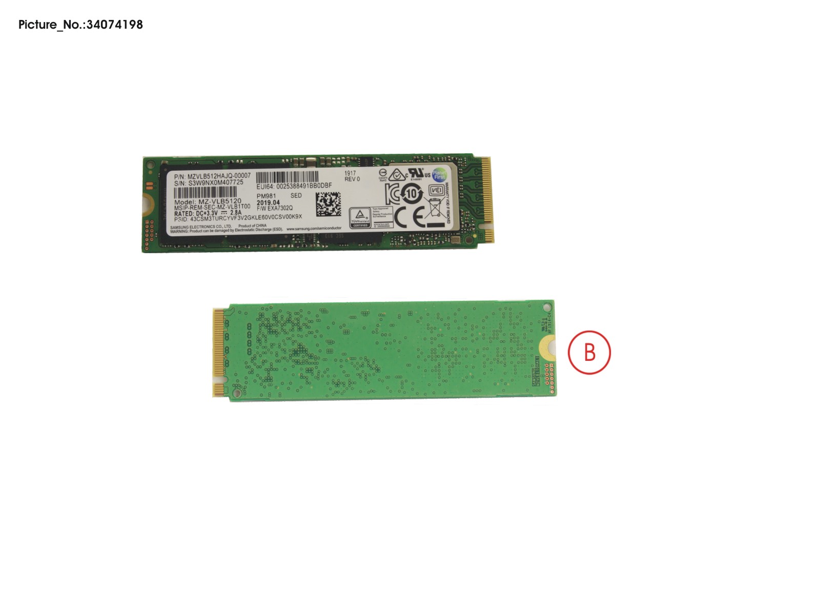 SSD PCIE M.2 2280 PM981 512GB(FDE) SSD PCIE M.2 2280 PM981 512GB(FDE)
