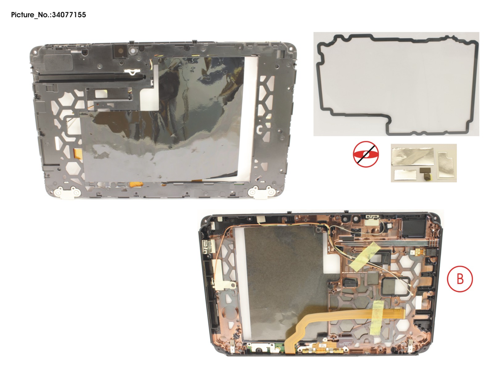 LCD MIDDLE COVER W/O FP (WWAN)