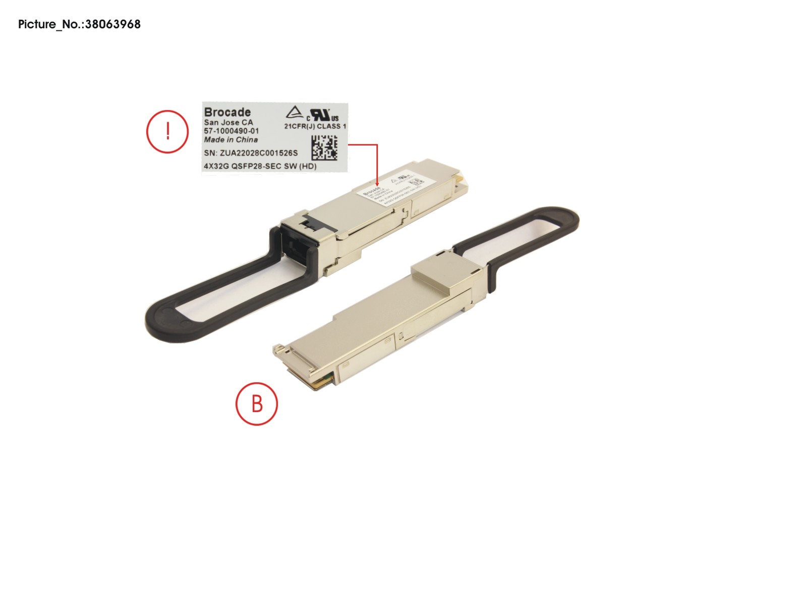 FRU, SWL,4X32G QSFP WITH BREAKOUT, SECUR