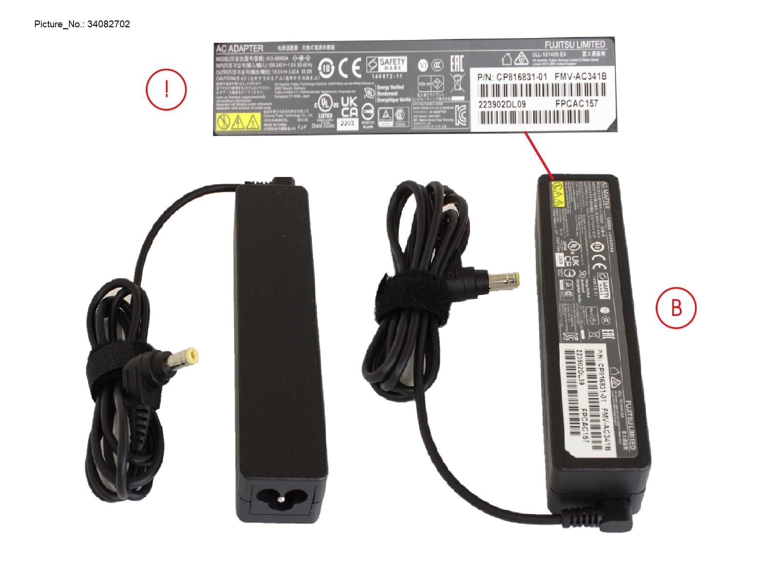 FUJITSU AC-ADAPTER 19V 65W (3-PIN) UKCA TCO9