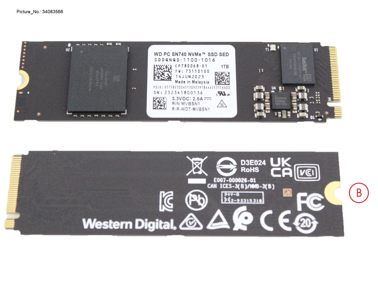 SSD PCIE M.2 SN740 1TB G4 (SED) SSD PCIE M.2 SN740 1TB G4 (SED)