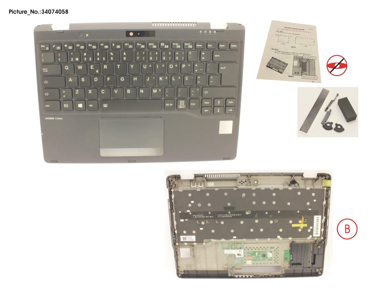 UPPER ASSY INCL. KEYB PORTUGAL FOR PV