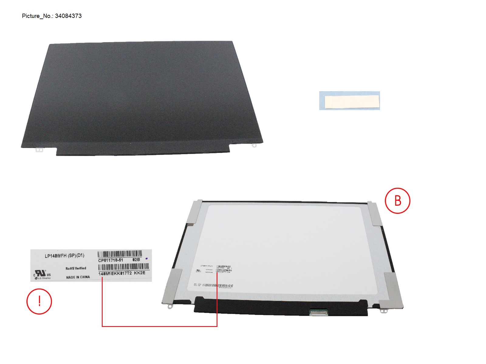 LCD ASSY 14 FHD W/ PLATE
