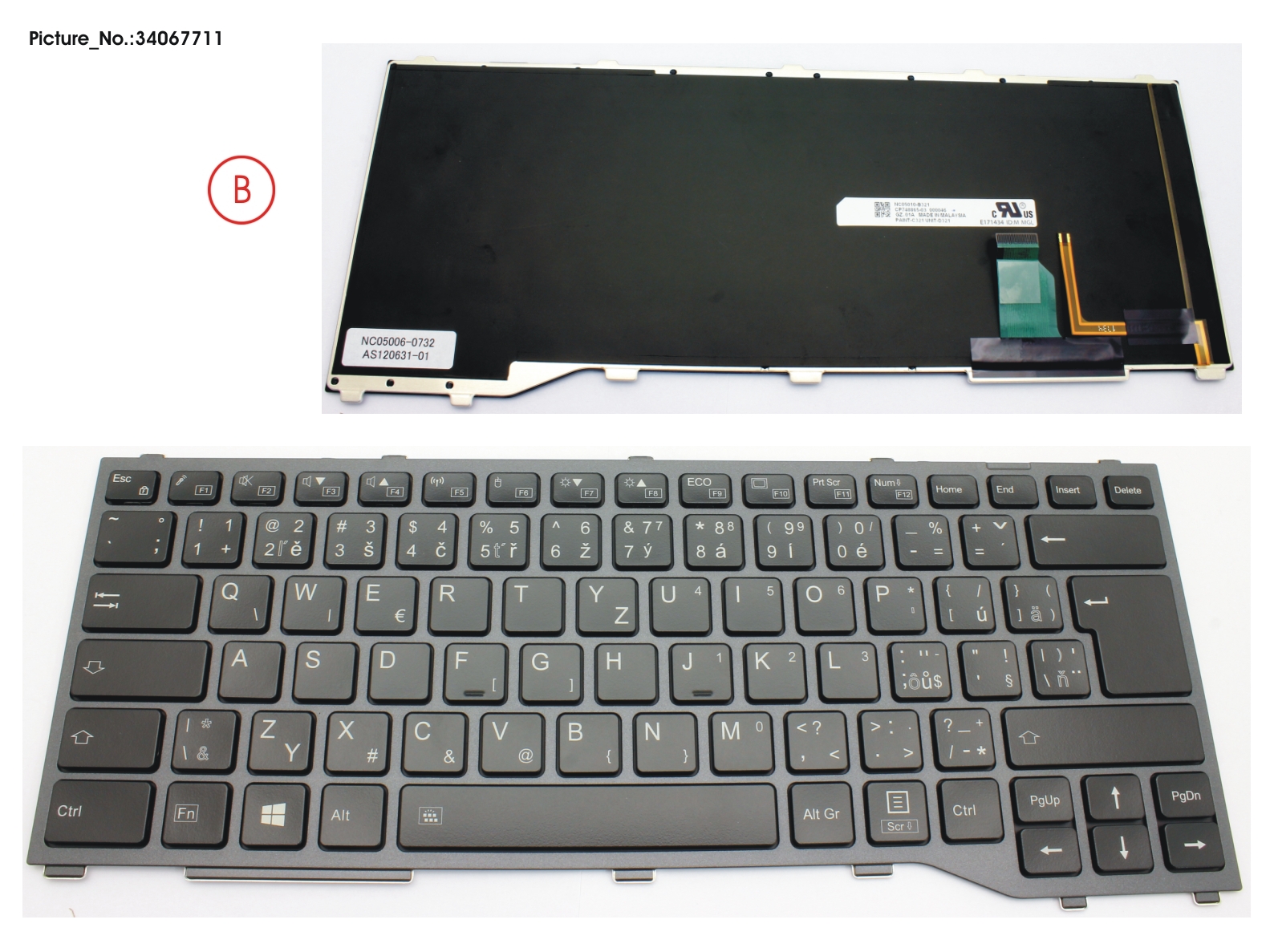 KEYBOARD W/ BL CZECH/SLOVAKIA KEYBOARD W/ BL CZECH/SLOVAKIA