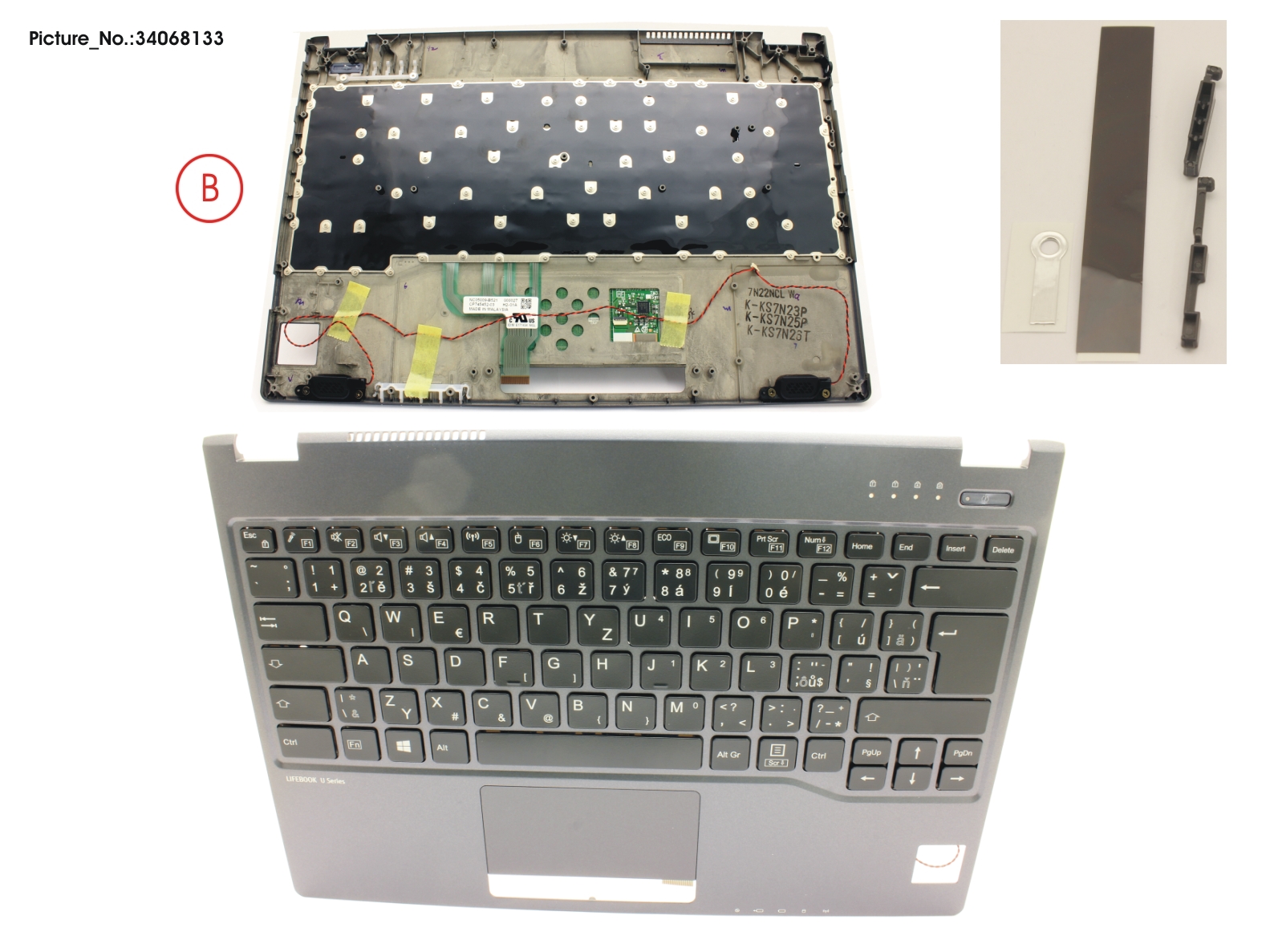 UPPER ASSY INCL. KEYBOARD CZECH/SLO