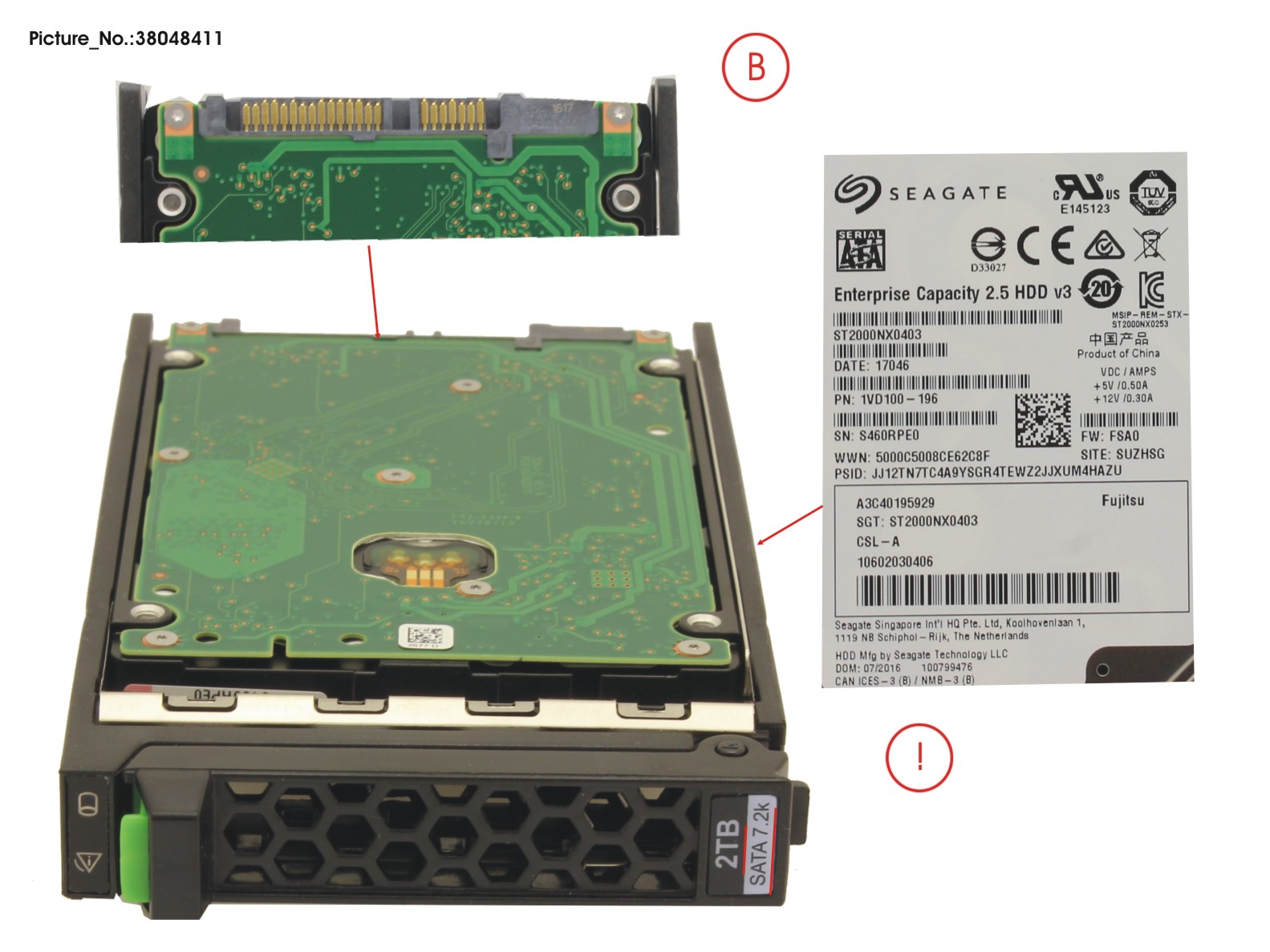 HD SATA 6G 2TB 7.2K 512N HOT PL 2.5 BC