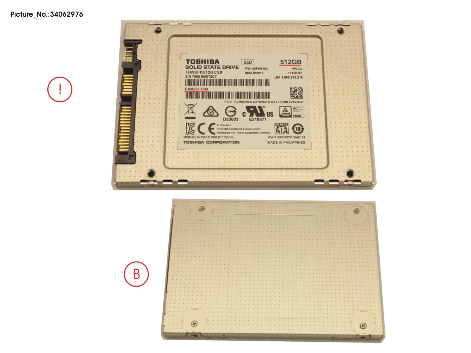 SSD S3 512GB 2.5 SATA/TOS(FDE) (7MM)