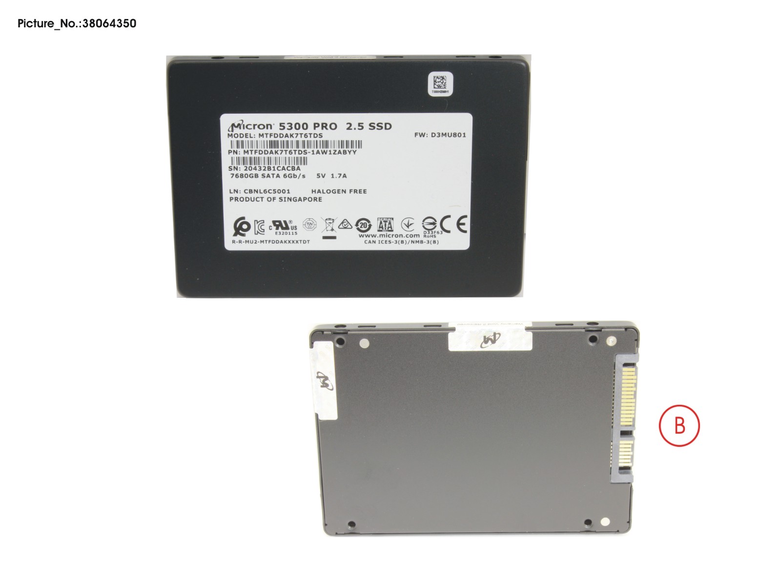 SSD SATA 6G RI 7.68TB