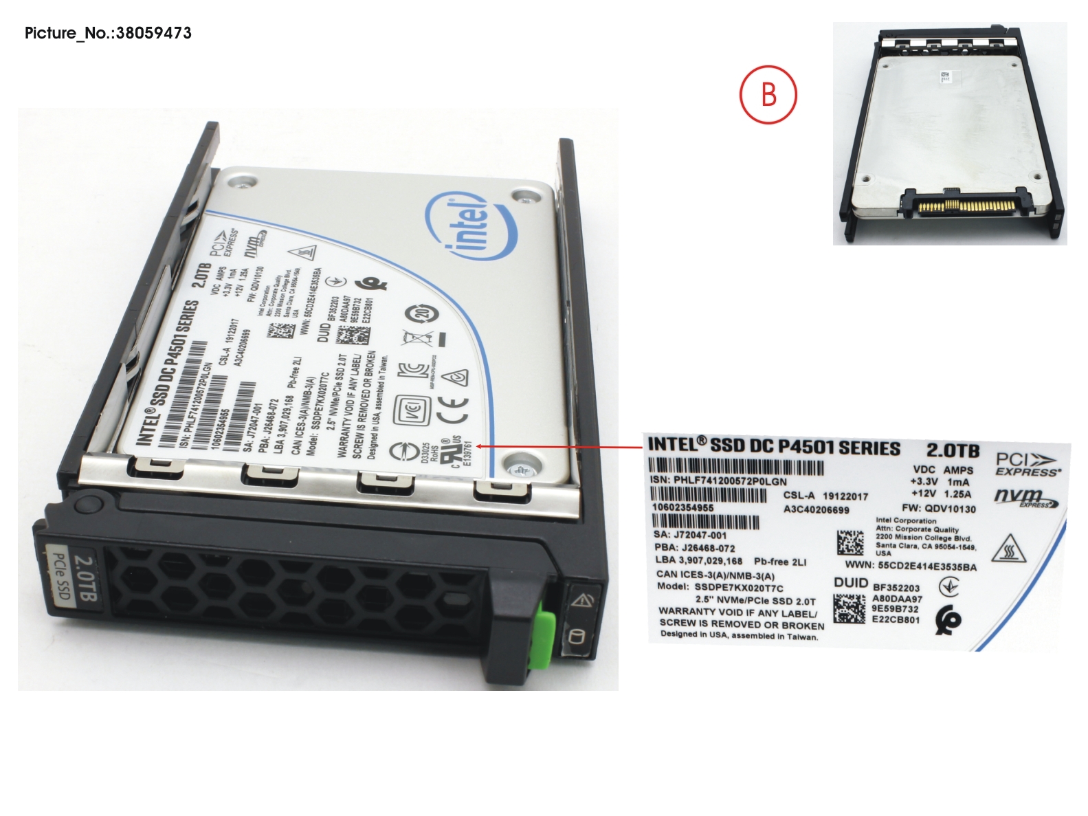 SSD PCIE3 2TB READ-INT. 2.5 H-P LP SSD PCIE3 2TB READ-INT. 2.5 H-P LP