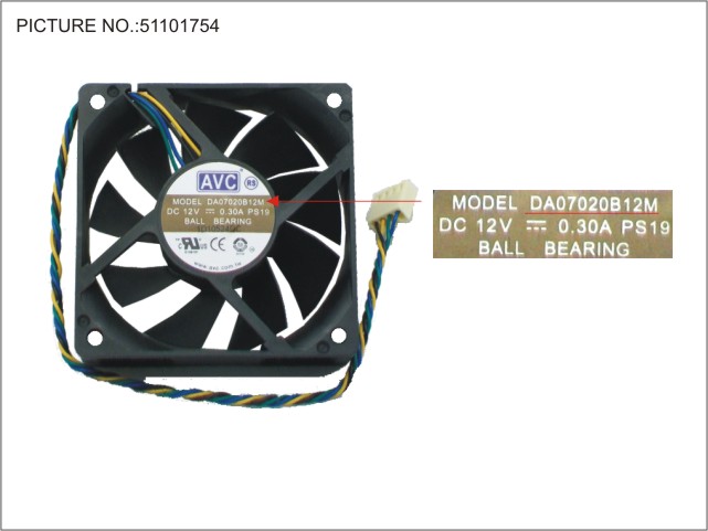 FUJITSU FAN 12V,4100RPM,70X70X20