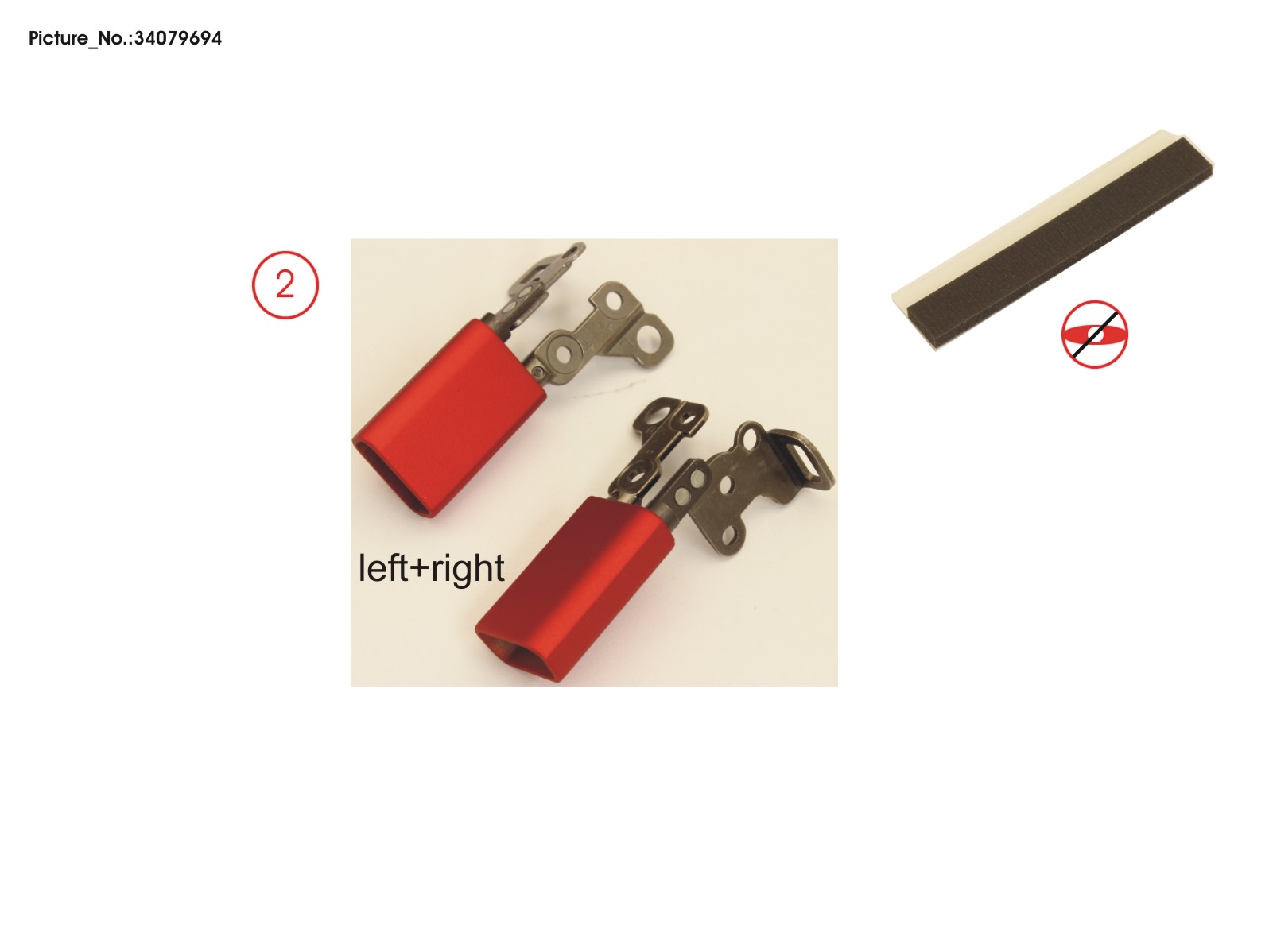 HINGE SET L/R (INCL. HINGE COVER RED) HINGE SET L/R (INCL. HINGE COVER RED)