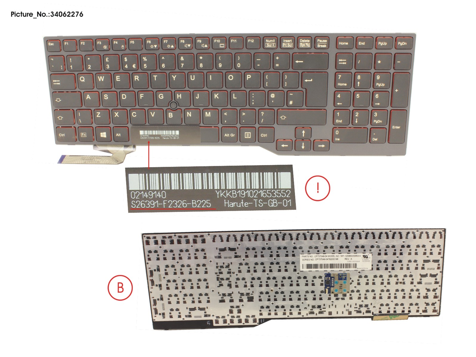 KEYBOARD BLACK W/ TS UK