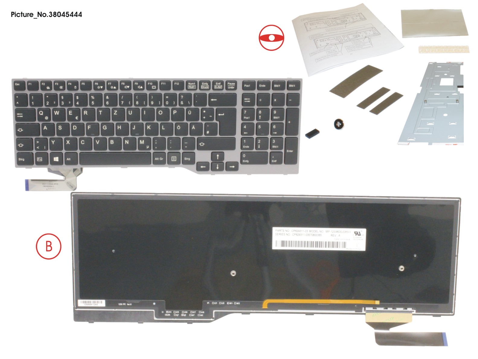 FUJITSU KEYBOARD BLACK W/ BL GERMAN