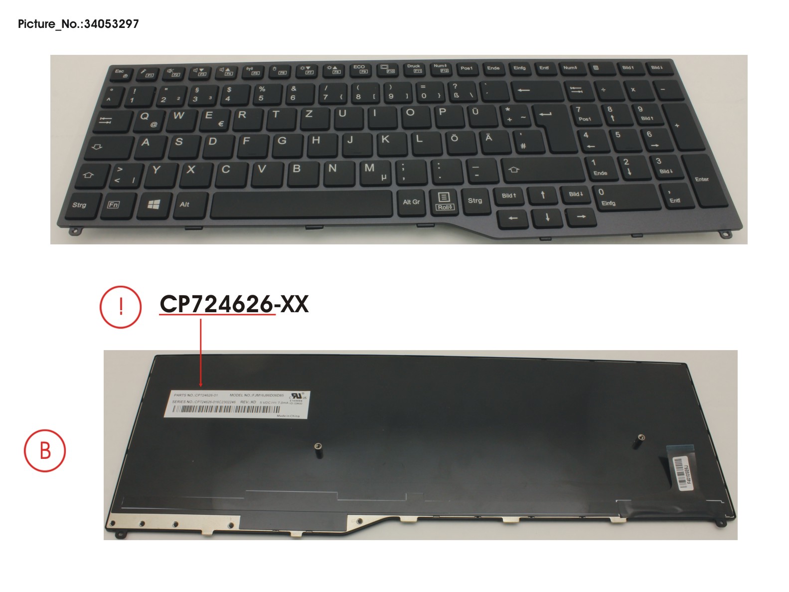 FUJITSU KEYBOARD 10KEY BLACK WO TS GE