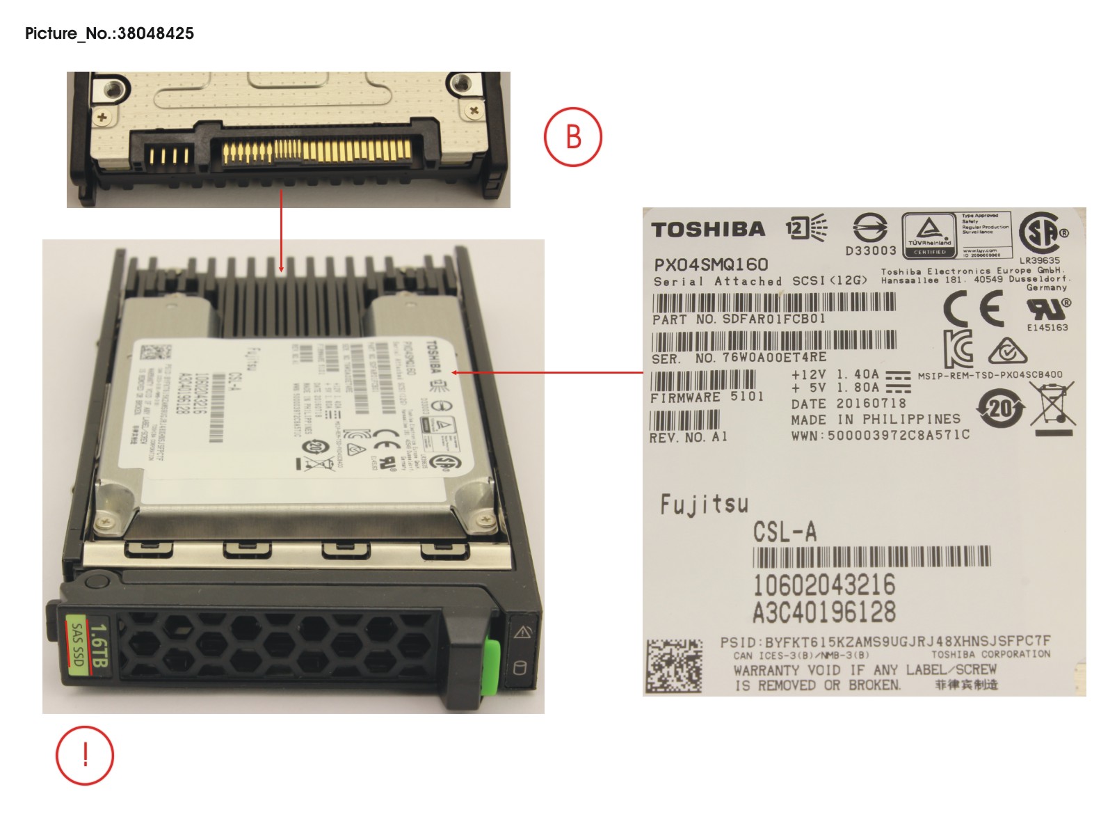 FUJITSU SSD SAS 12G 1.6TB WRITE-INT 2.5  SED H-P