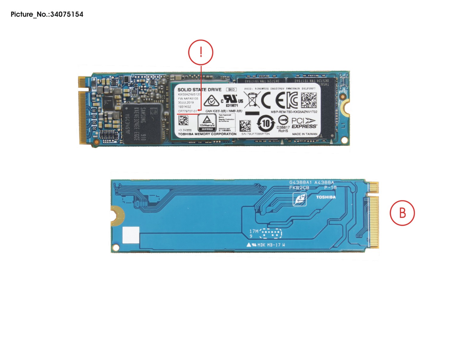 SSD PCIE M.2 2280 TOS 512GB(FDE)