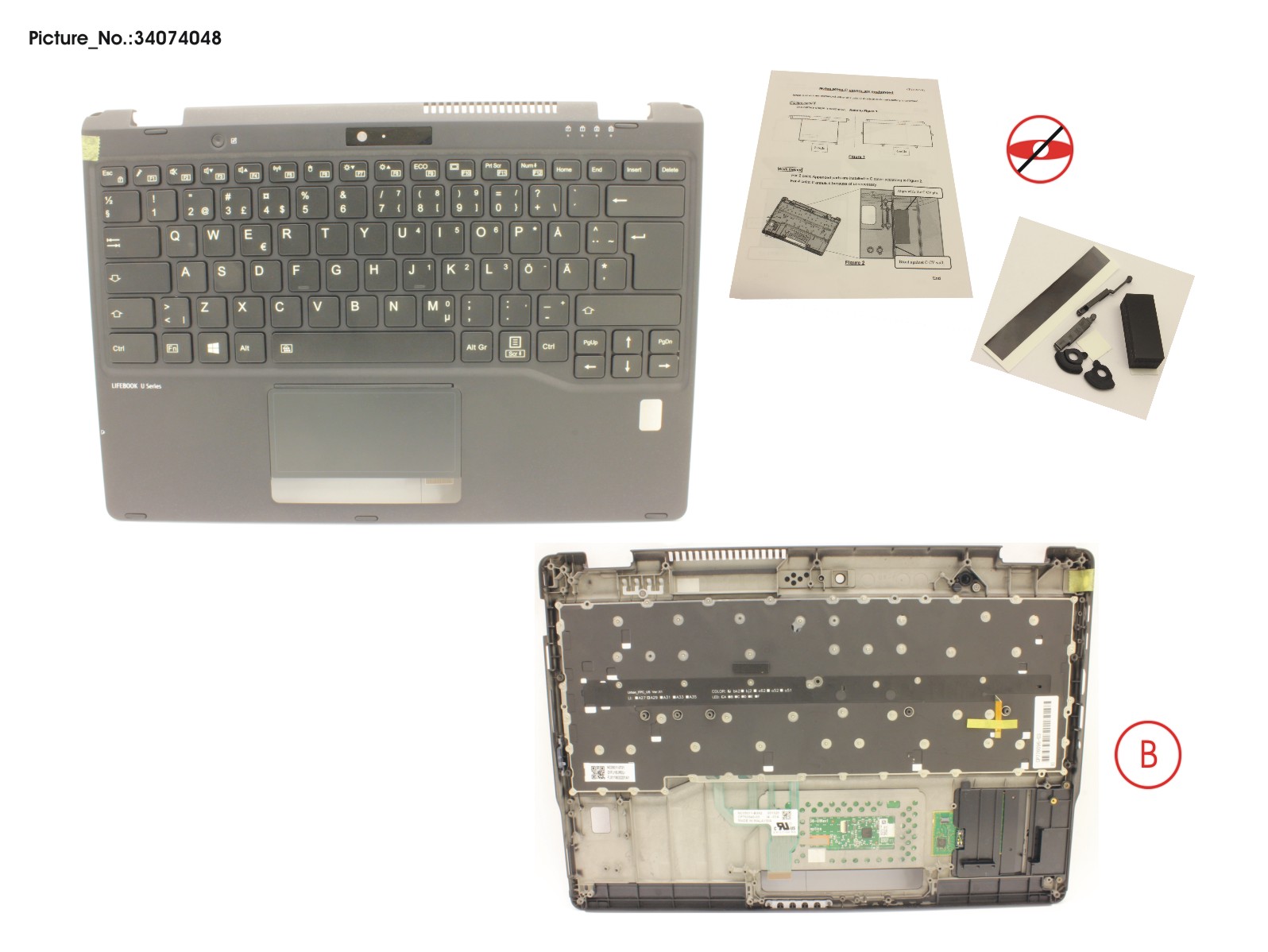 UPPER ASSY INCL. KEYB SWE/FIN W/FP(TBT)