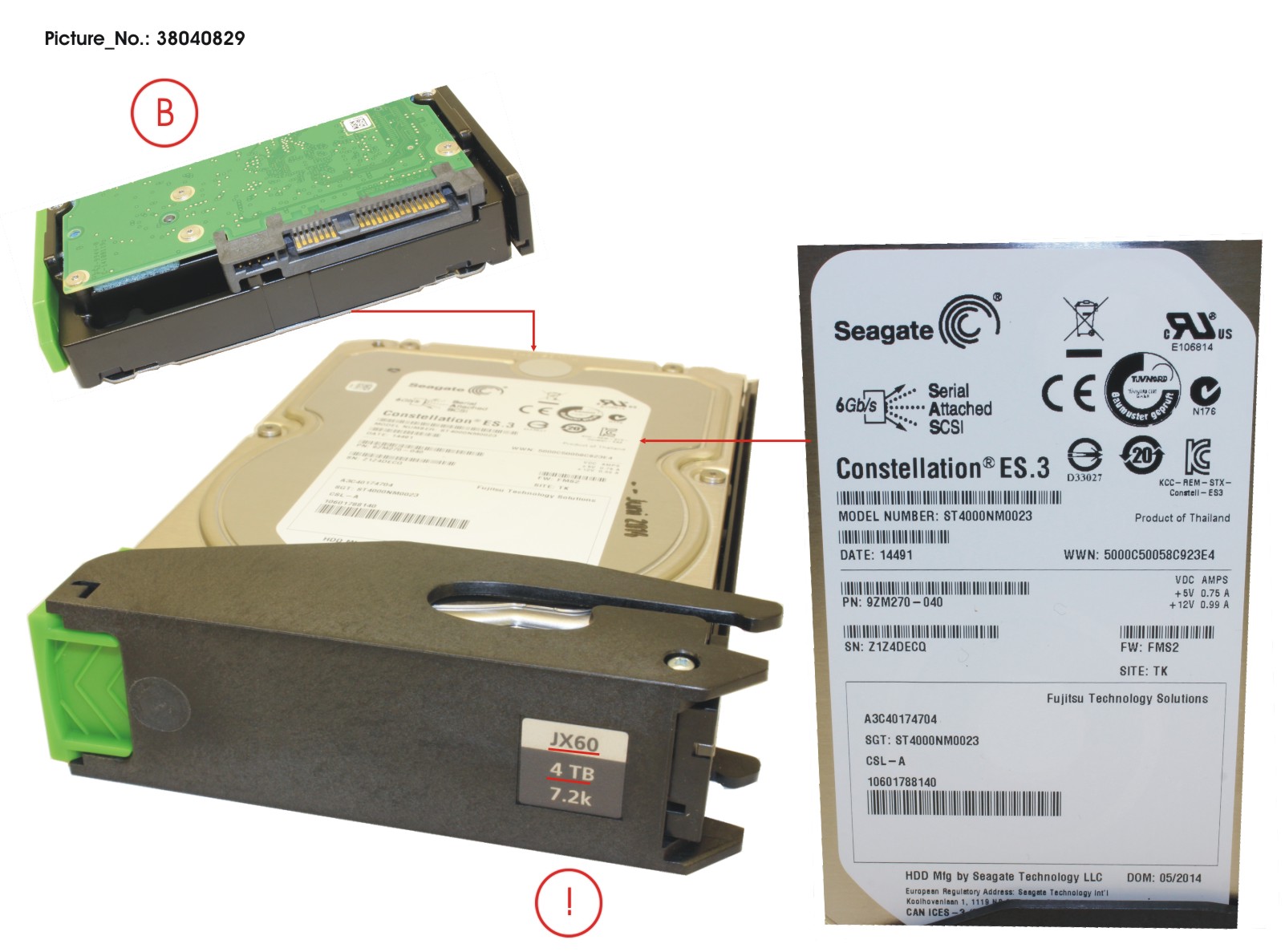 JX60 3.5- 4TB 7K2 SAS SPARE