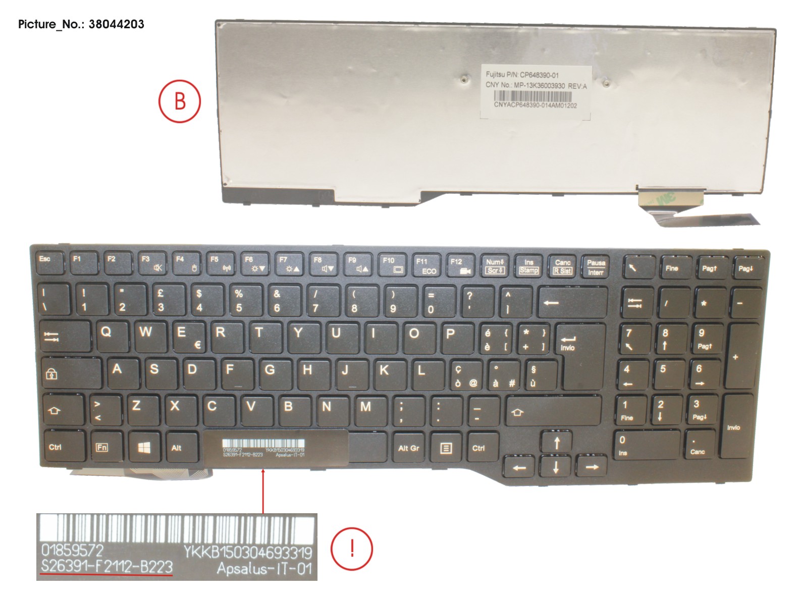 FUJITSU KEYBOARD ITALIAN BLACK