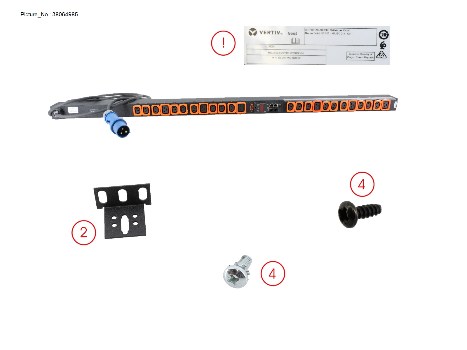 SWITCHED PDU 16A IEC309 18XC13 6XC19