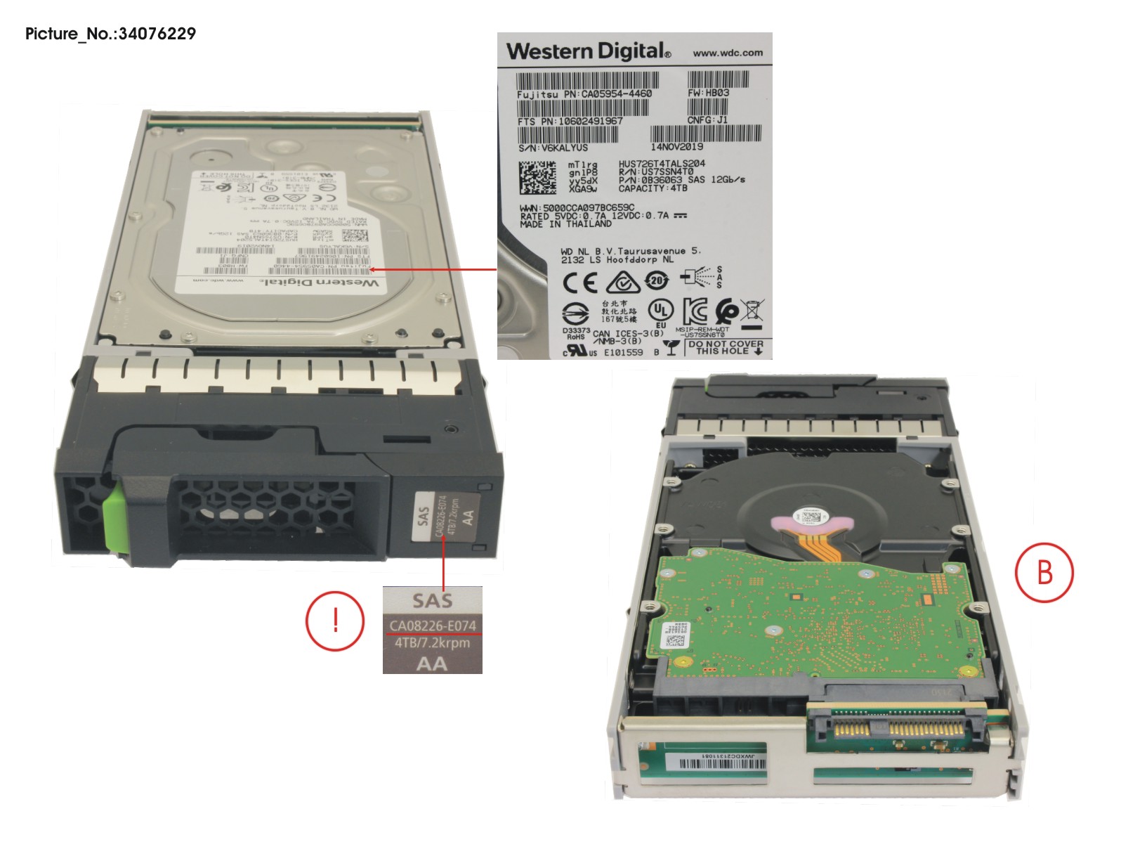 FUJITSU DX S3/S4 HD DRIVE 3.5" 4TB 7.2K