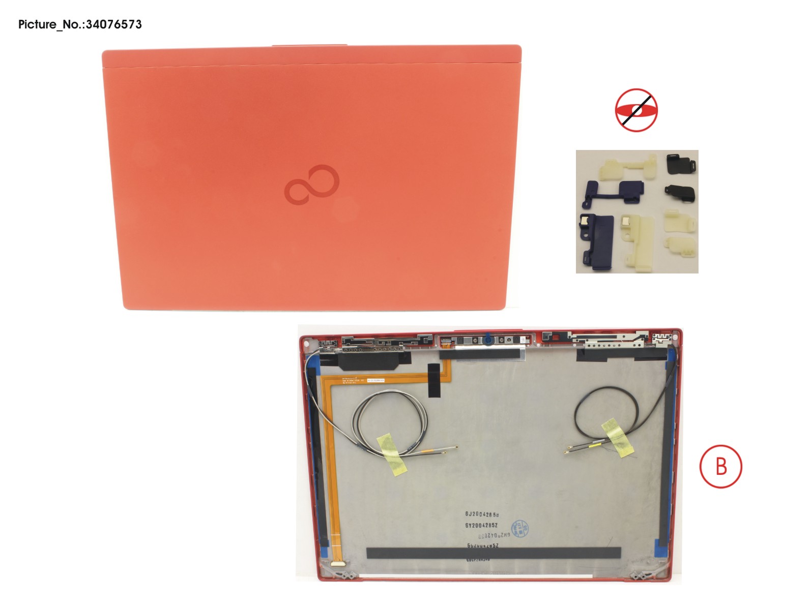 LCD BACK COVER RED NON TOUCH W/CAM LCD BACK COVER RED NON TOUCH W/CAM