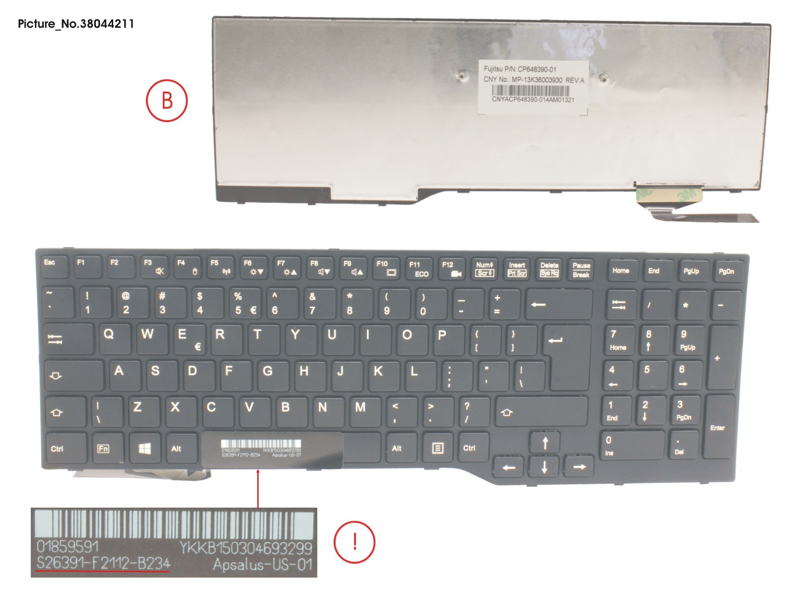 FUJITSU KEYBOARD US (BLACK)