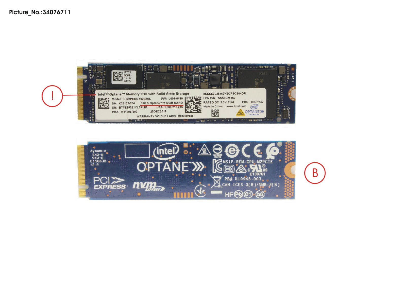 SSD INTEL OPTANE 32GB/512GB