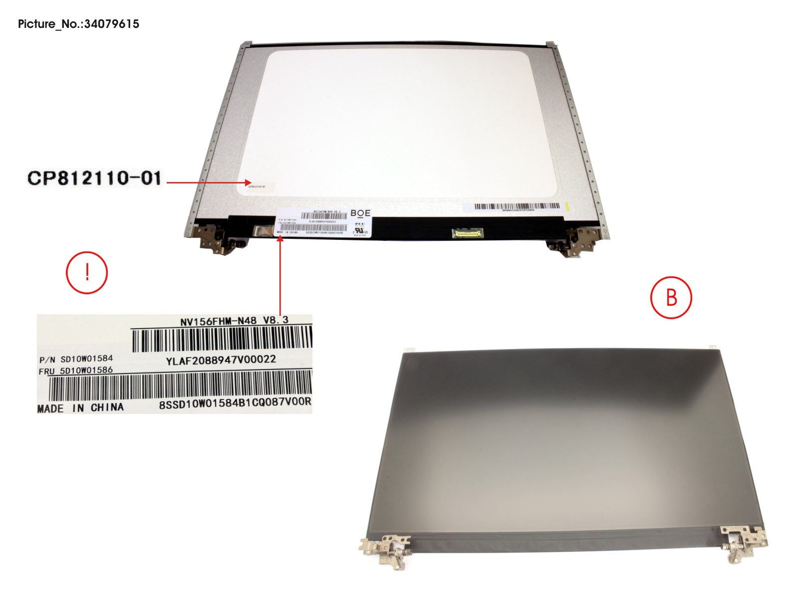 FUJITSU LCD PANEL FHD ASSY WITH HINGES